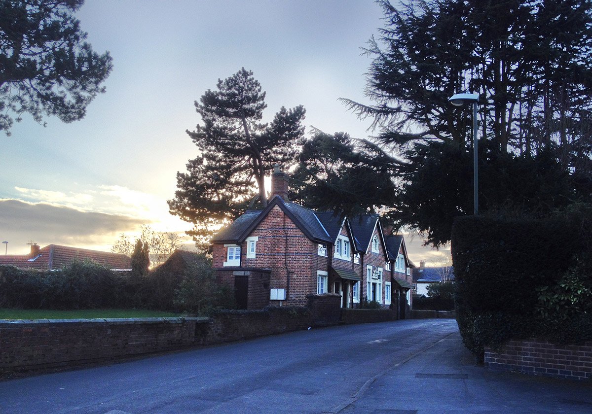 Photograph of Barrow's Almhouses at Dusk