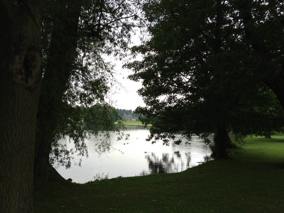 Photograph of Locko Hall viewed from across the lake